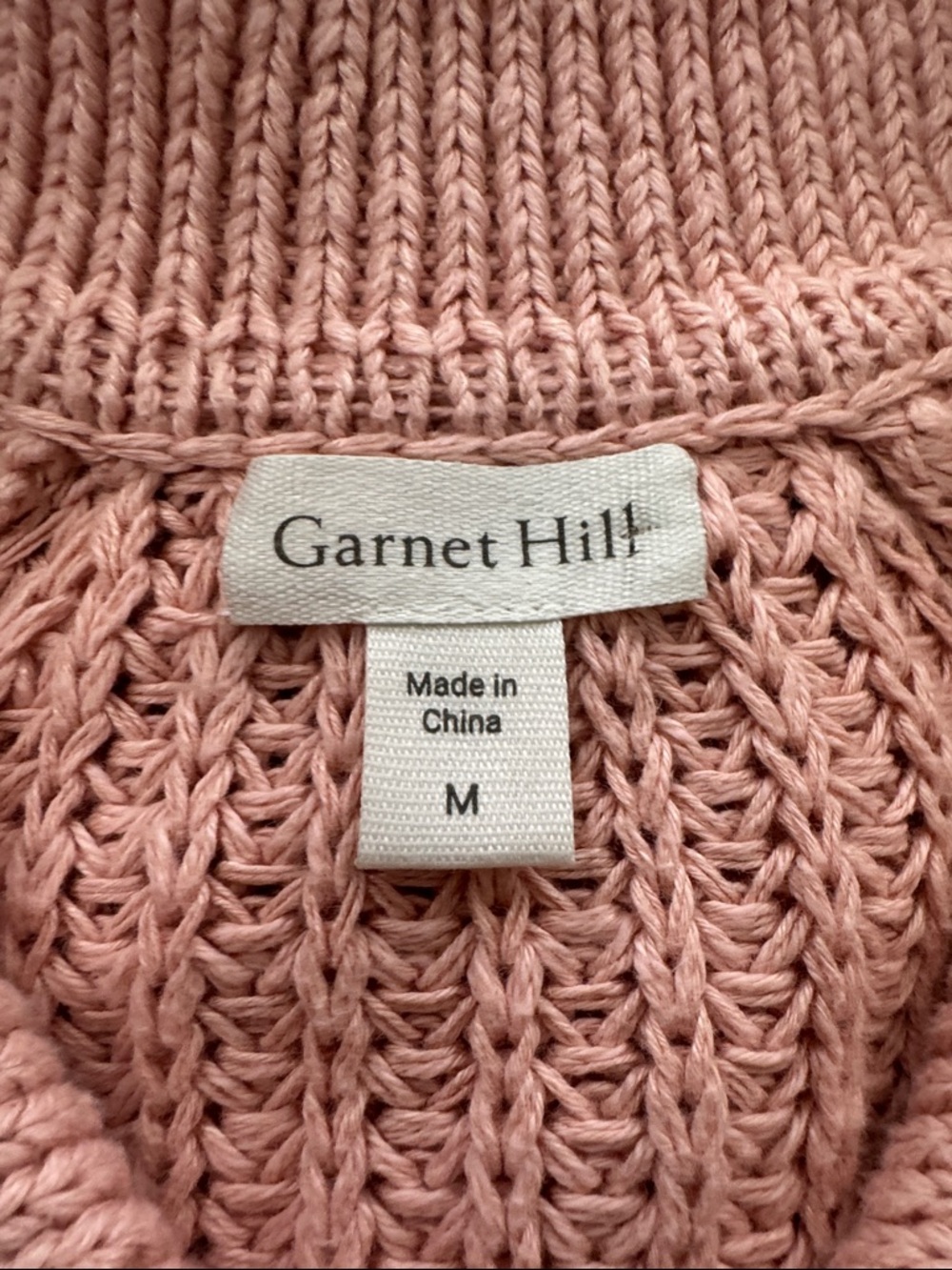Garnet Hill Maren Linen Organic Cotton Cardigan Fisherman Collared Sweater M - Picture 7 of 9